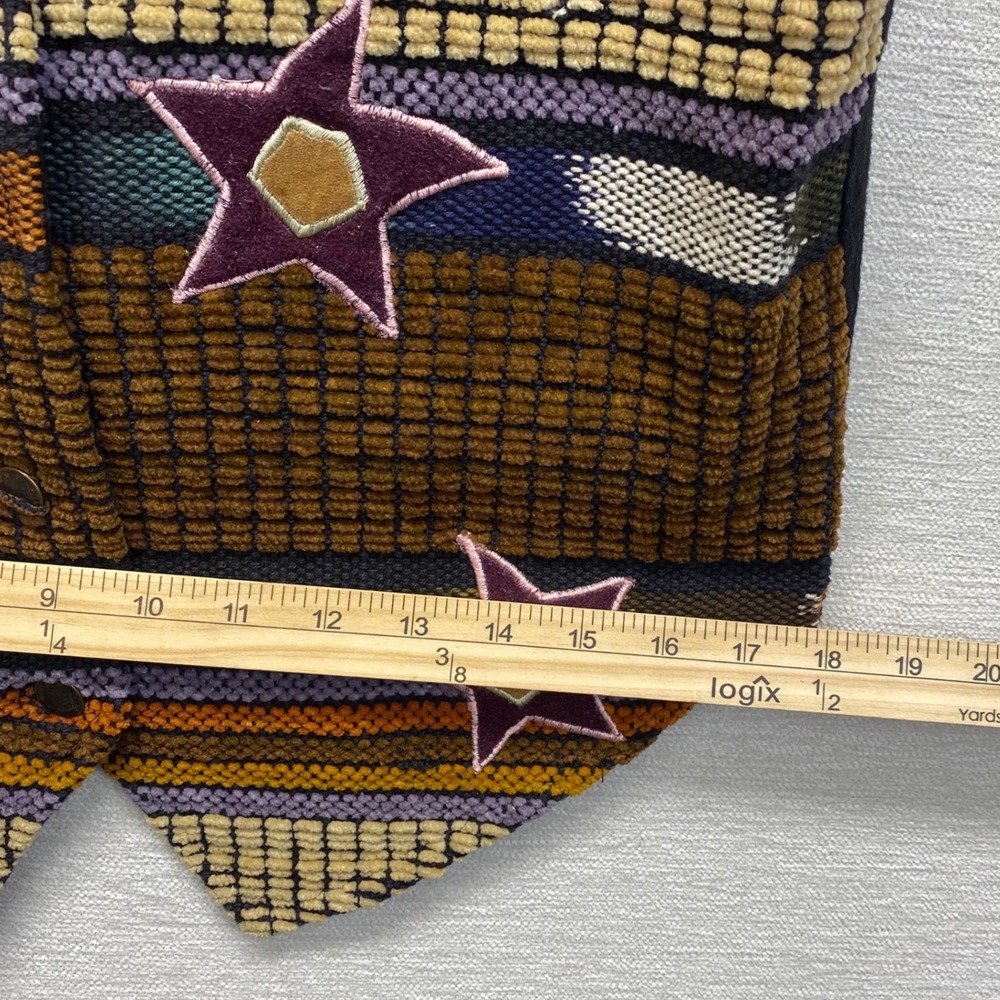 Jane Ashley Vintage Cotton Tapestry Vest Star Applique Southwestern Boho Small - Picture 8 of 9